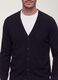 Black viscose-blend V-neck cardigan, regular fit_4