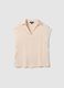 Beige short-sleeve polo collar regular fit t-shirt_4