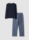 Navy organic cotton pyjamas with grandad collar, regular fit_6