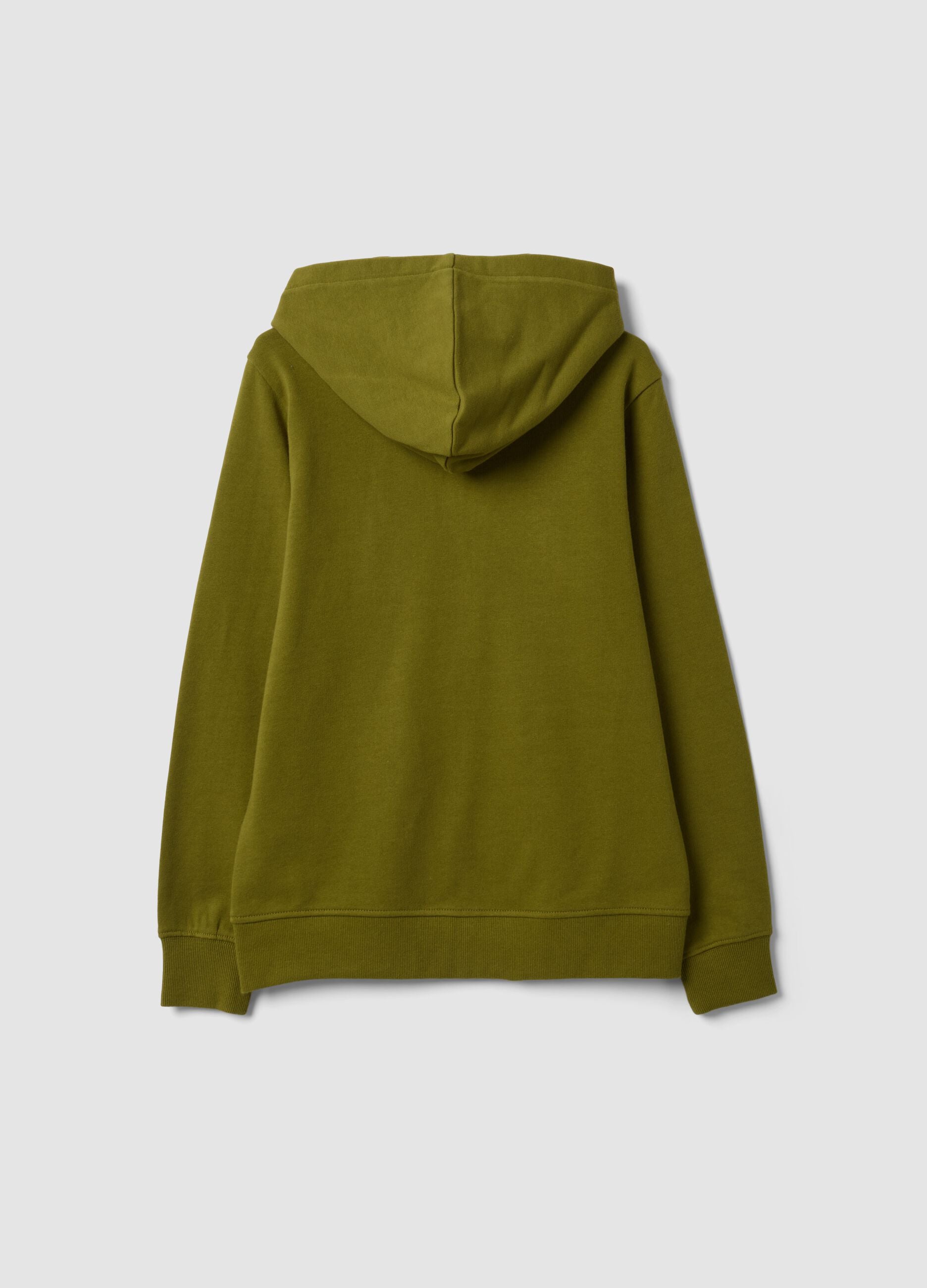 Green regular-fit organic cotton hoodie for boys