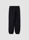 Black jogger trousers in organic cotton and viscose blend for girls_4