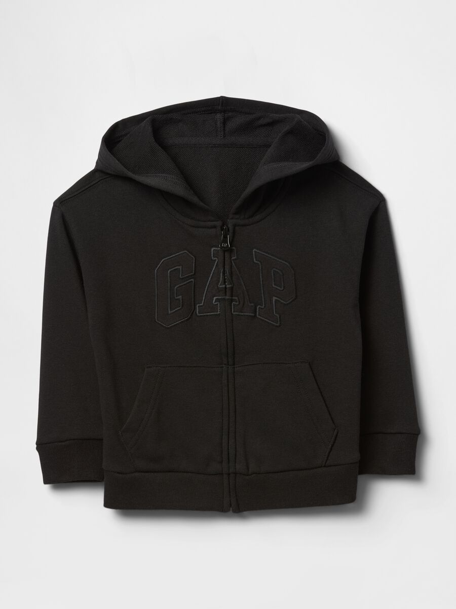 Cotton-blend zip-up hoodie_0
