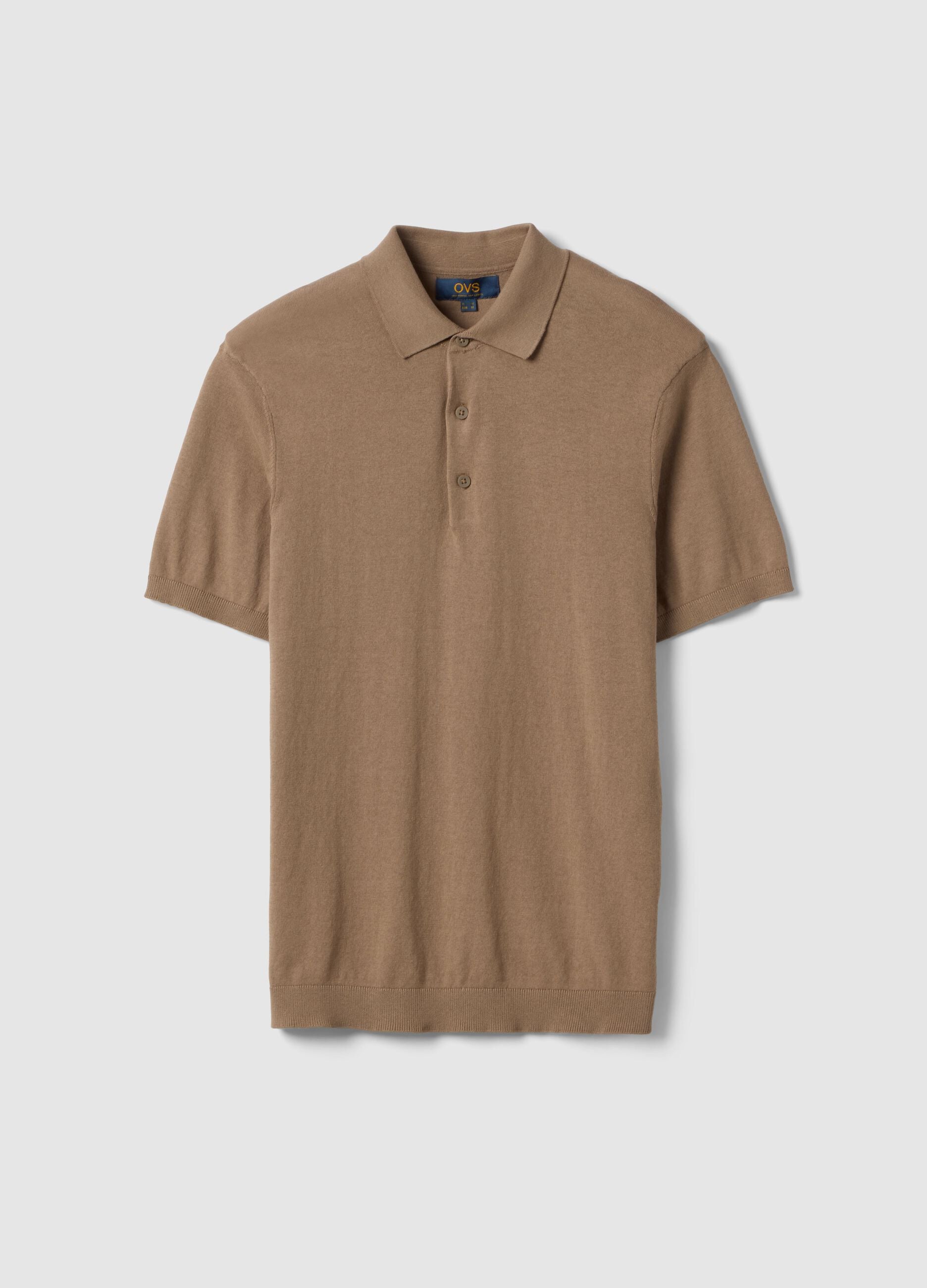 Beige pure cotton polo regular fit