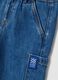 Blue denim cargo trousers in a cotton-viscose blend for baby boy_2