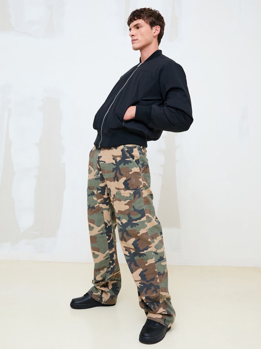 Washed Camo Corduroy Carpenter Trousers_1
