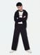 Black pure cotton cropped hoodie with oversized fit_1