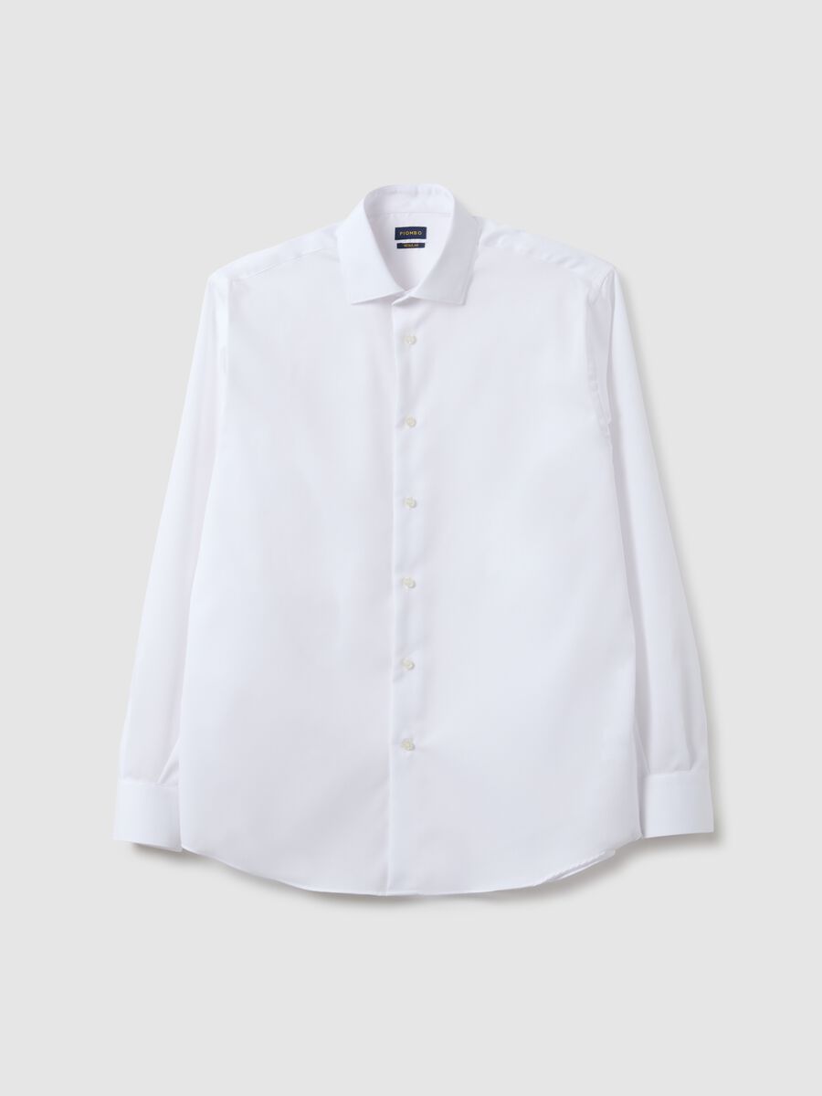 Camicia in puro cotone bianca regular fit_4