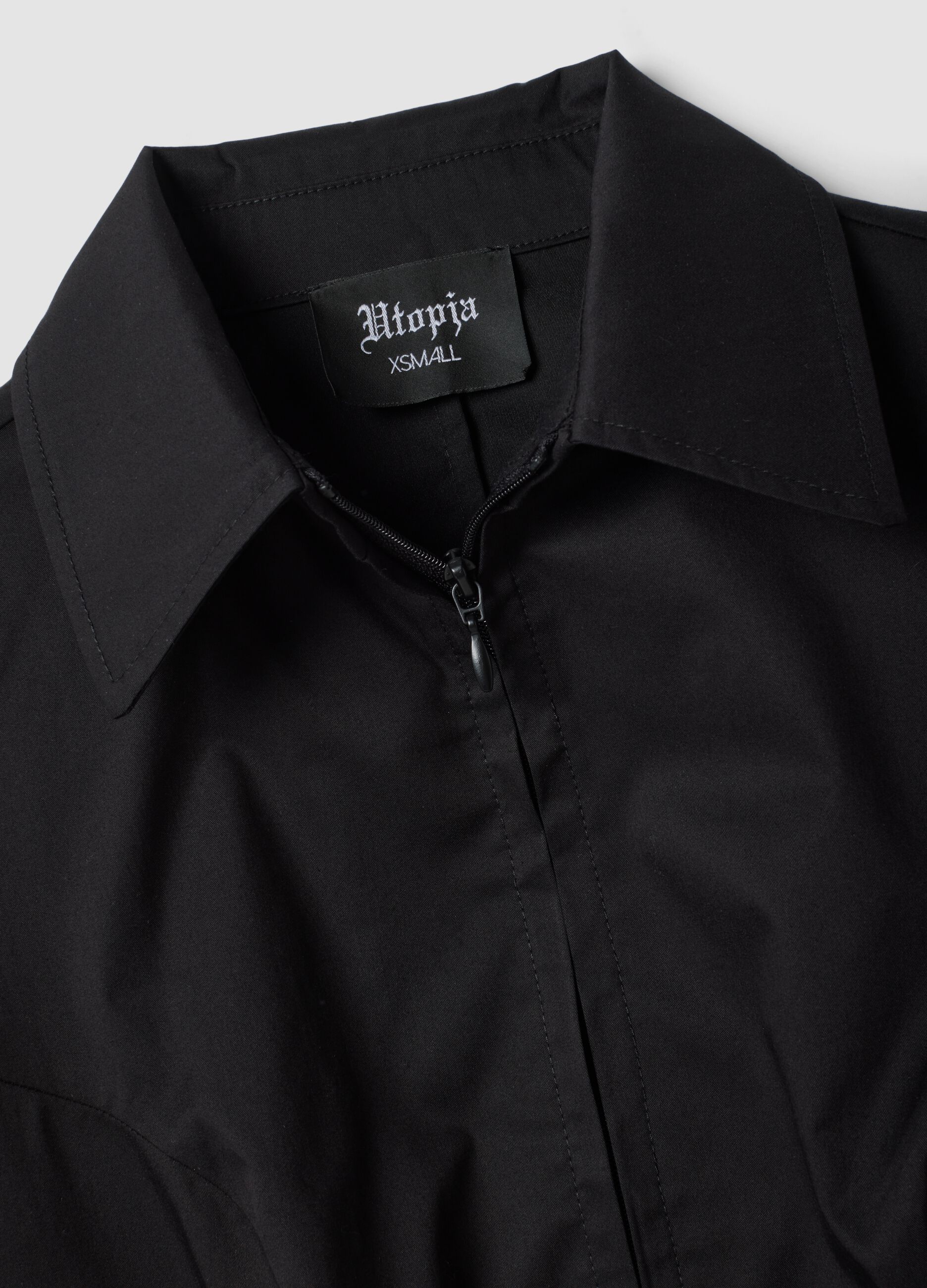 Fitted Full-zip Shirt Black