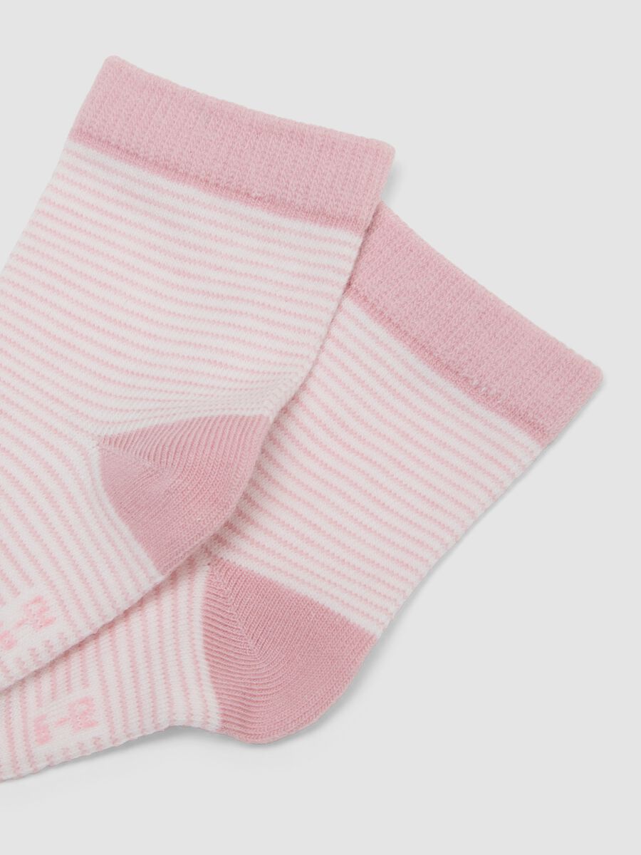 3-pack of pink striped stretch organic cotton socks_1