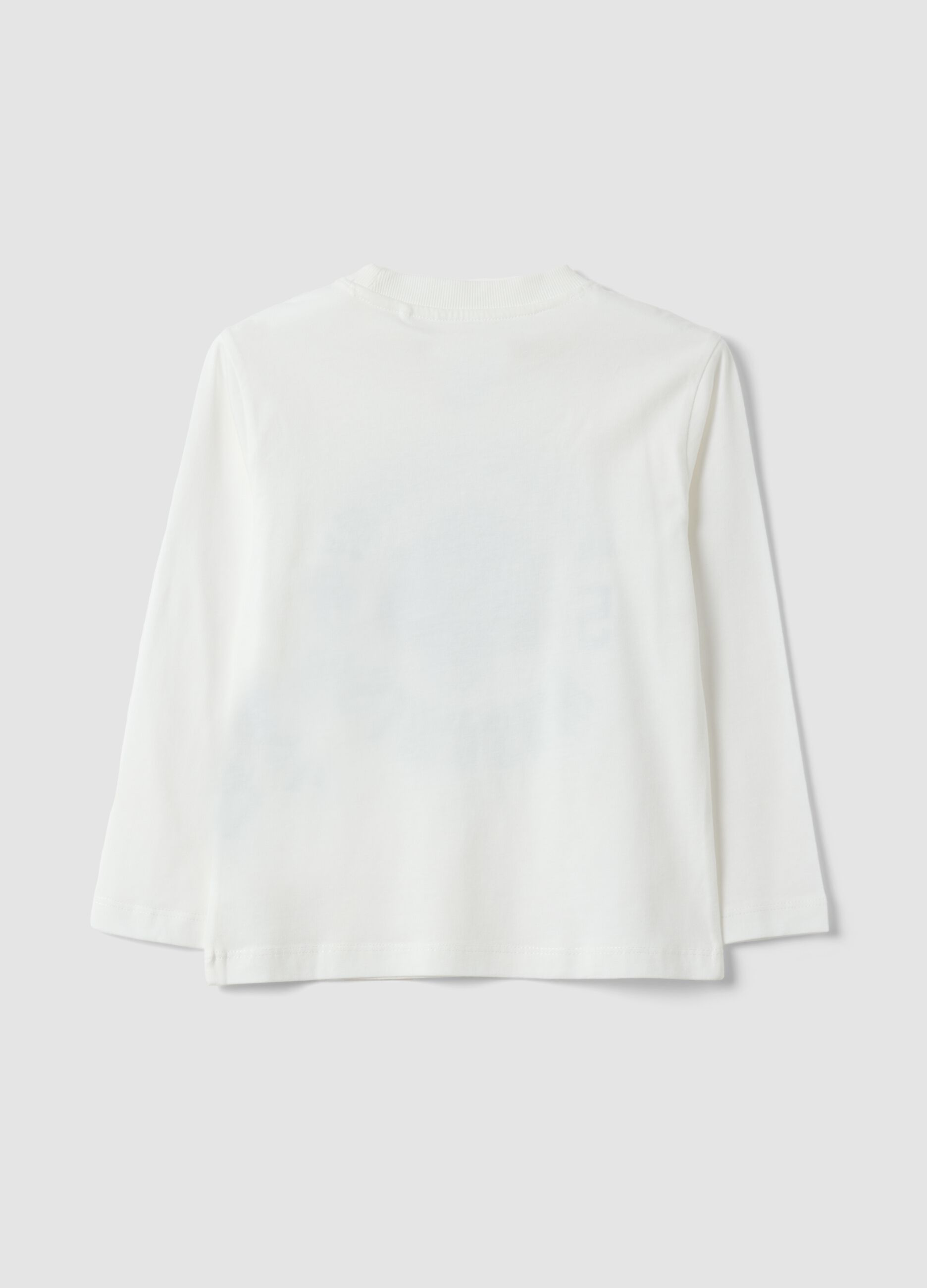 White pure organic cotton crew-neck T-shirt
