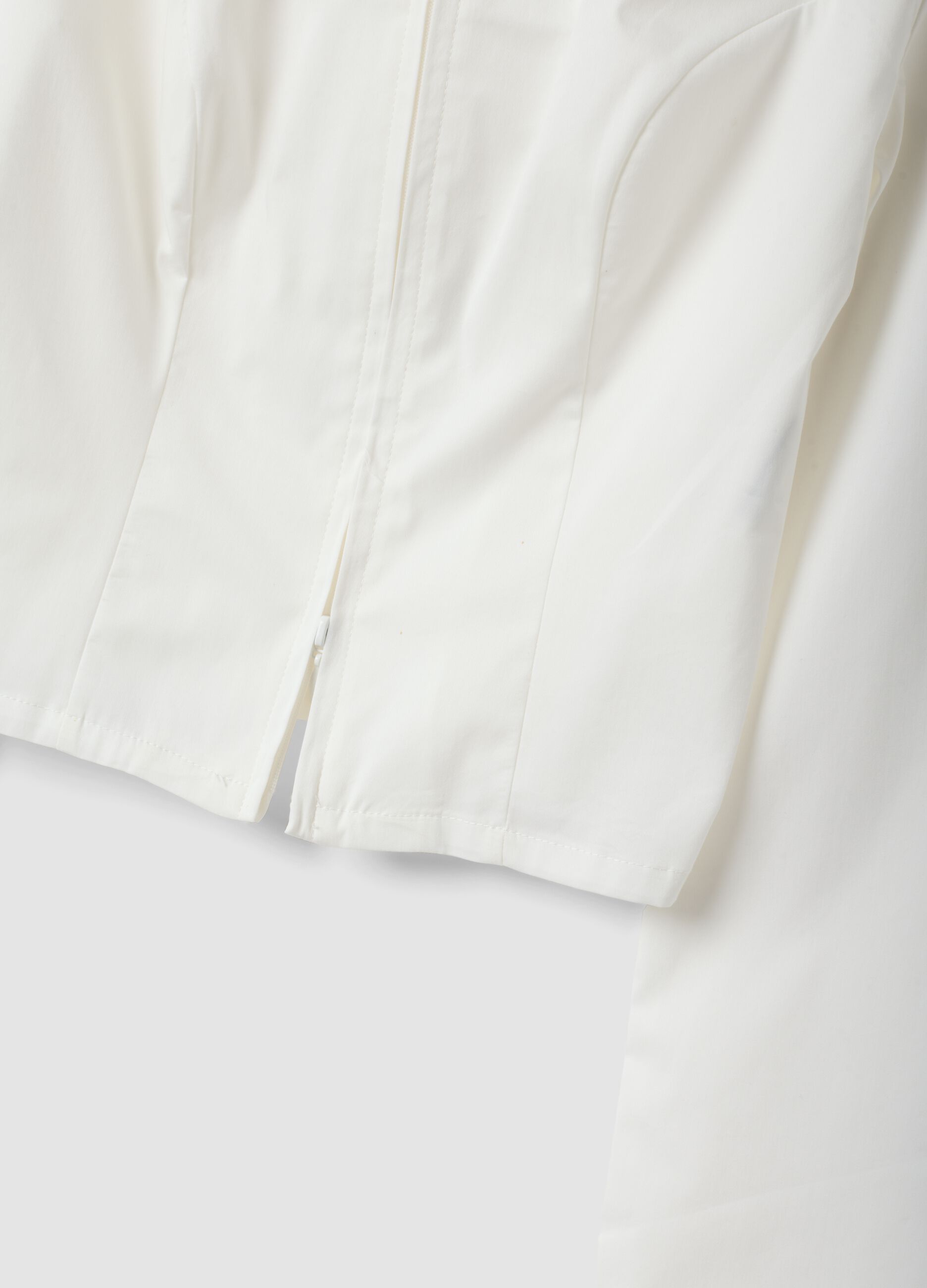 Fitted Full-zip Shirt White