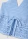 Sky-blue pure cotton regular-fit top with openwork texture_5