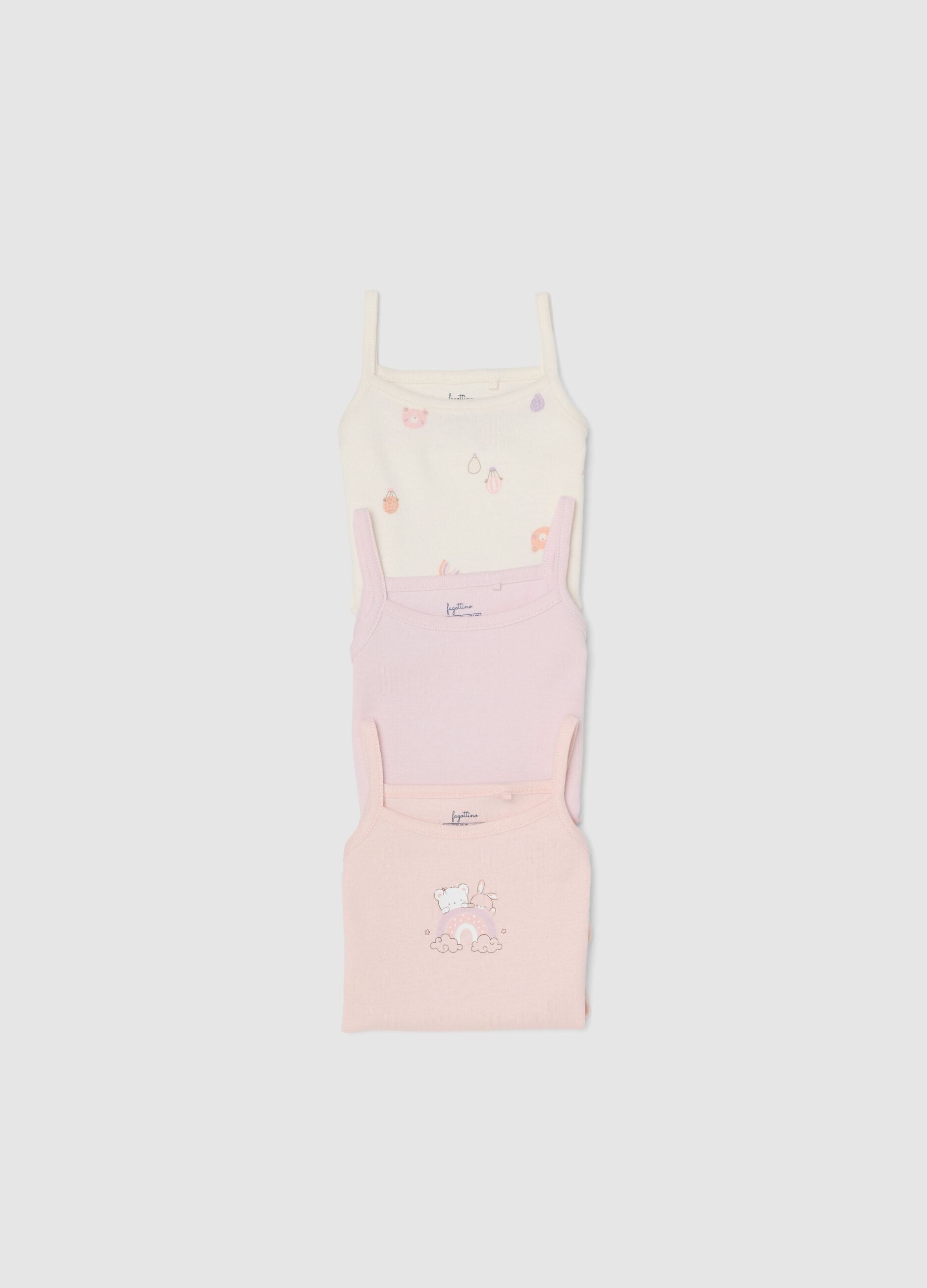 Multicolour pure organic cotton bodysuit tripack for baby girls