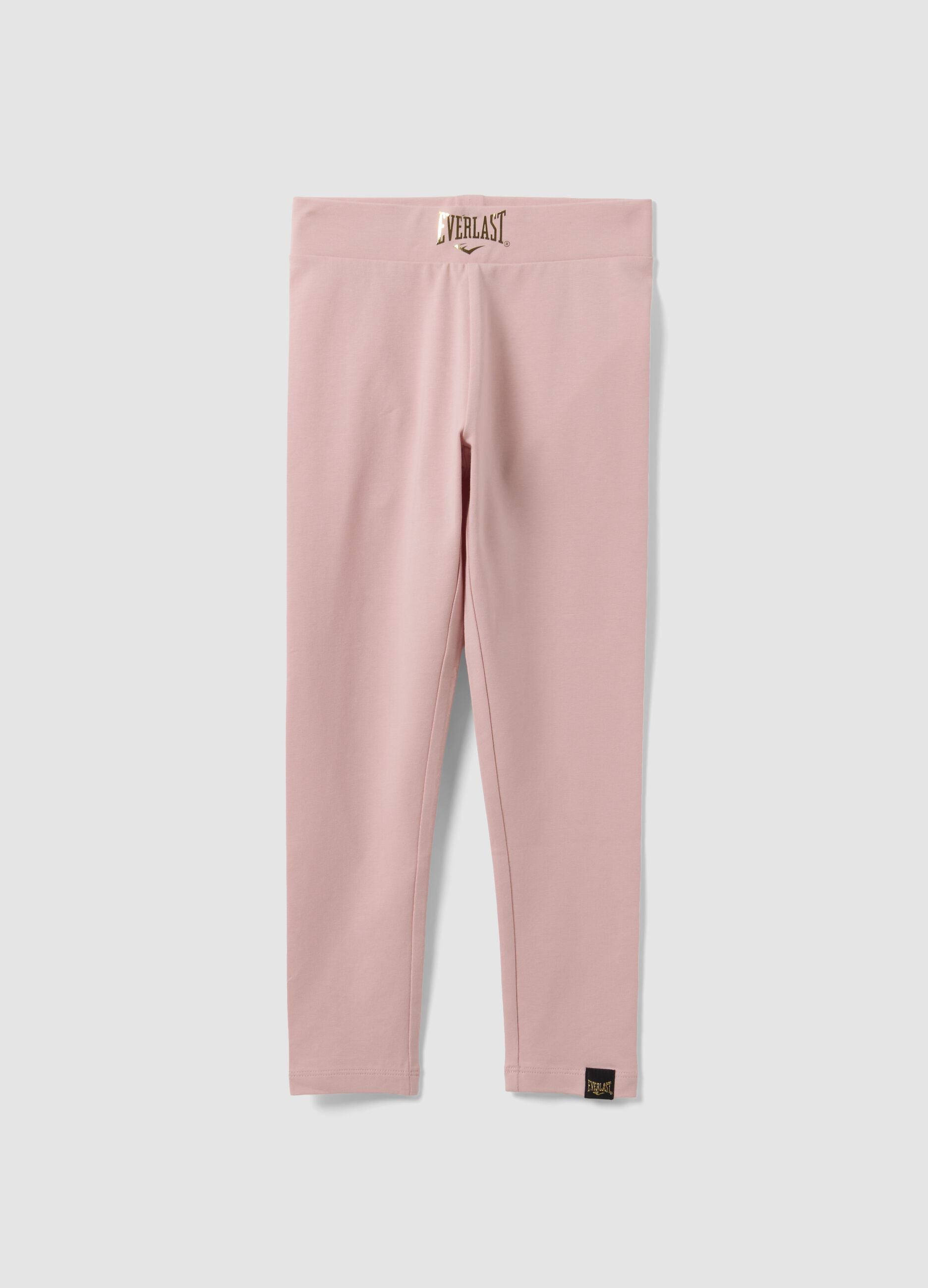 Girls&rsquo; pink stretch cotton regular-fit leggings