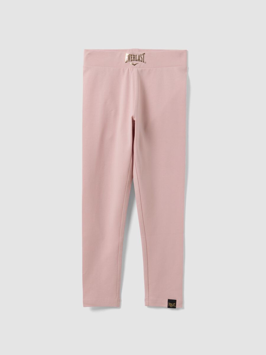 Girls&rsquo; pink stretch cotton regular-fit leggings_0