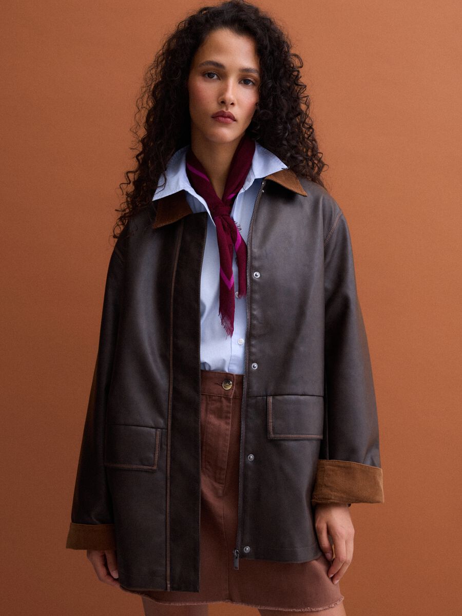 Brown regular-fit viscose-blend jacket_0