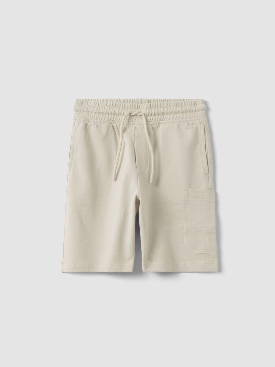 Children's beige pure cotton shorts in regular fit_0