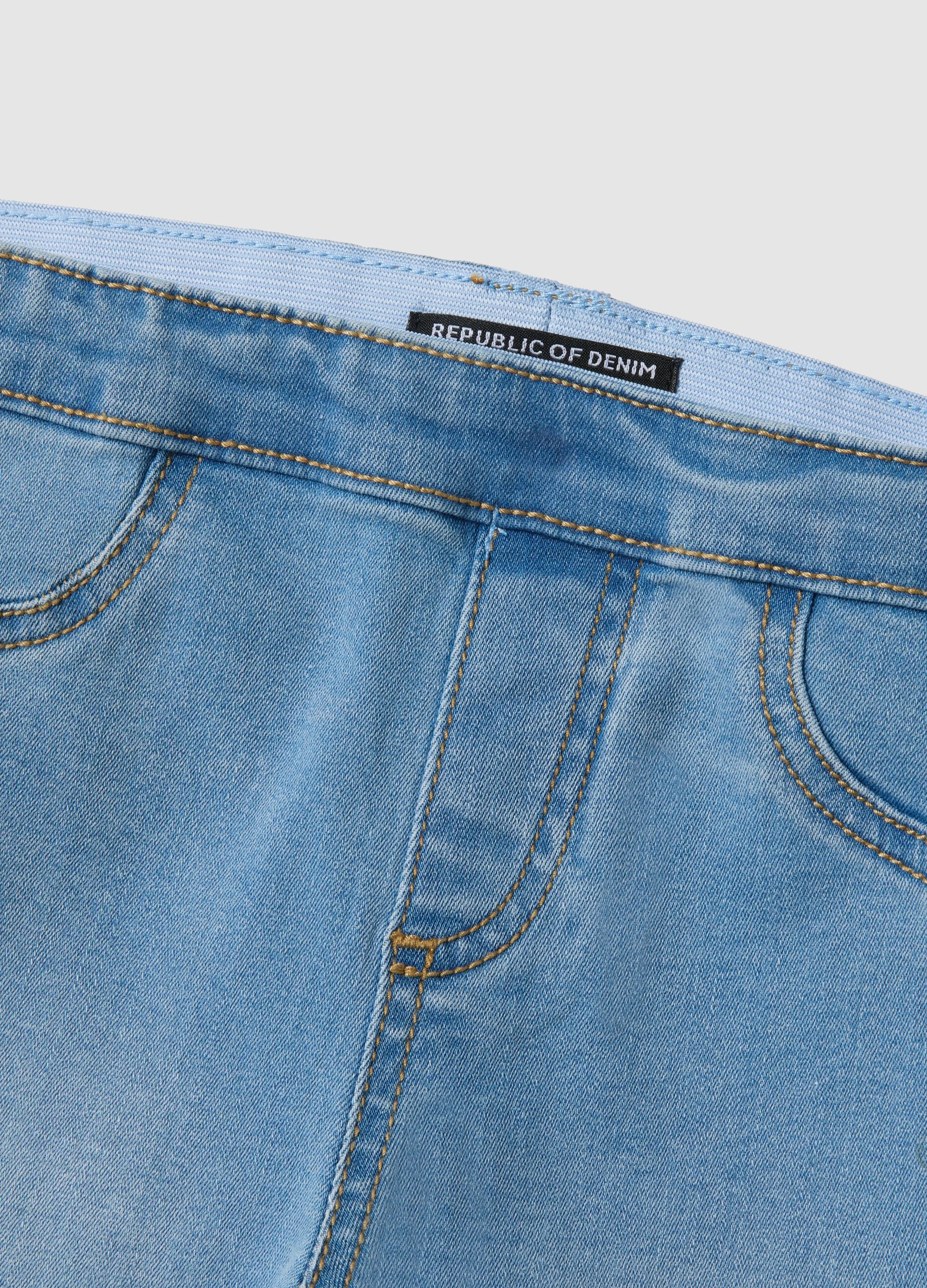 Girls' azure cotton blend flare fit jeggings