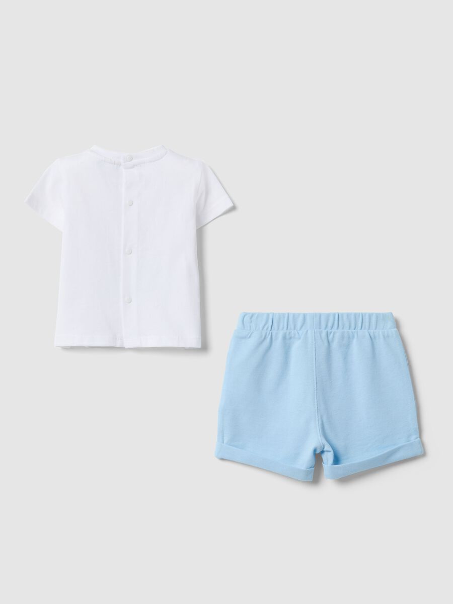 Newborn multicolour pure cotton top and shorts set_1