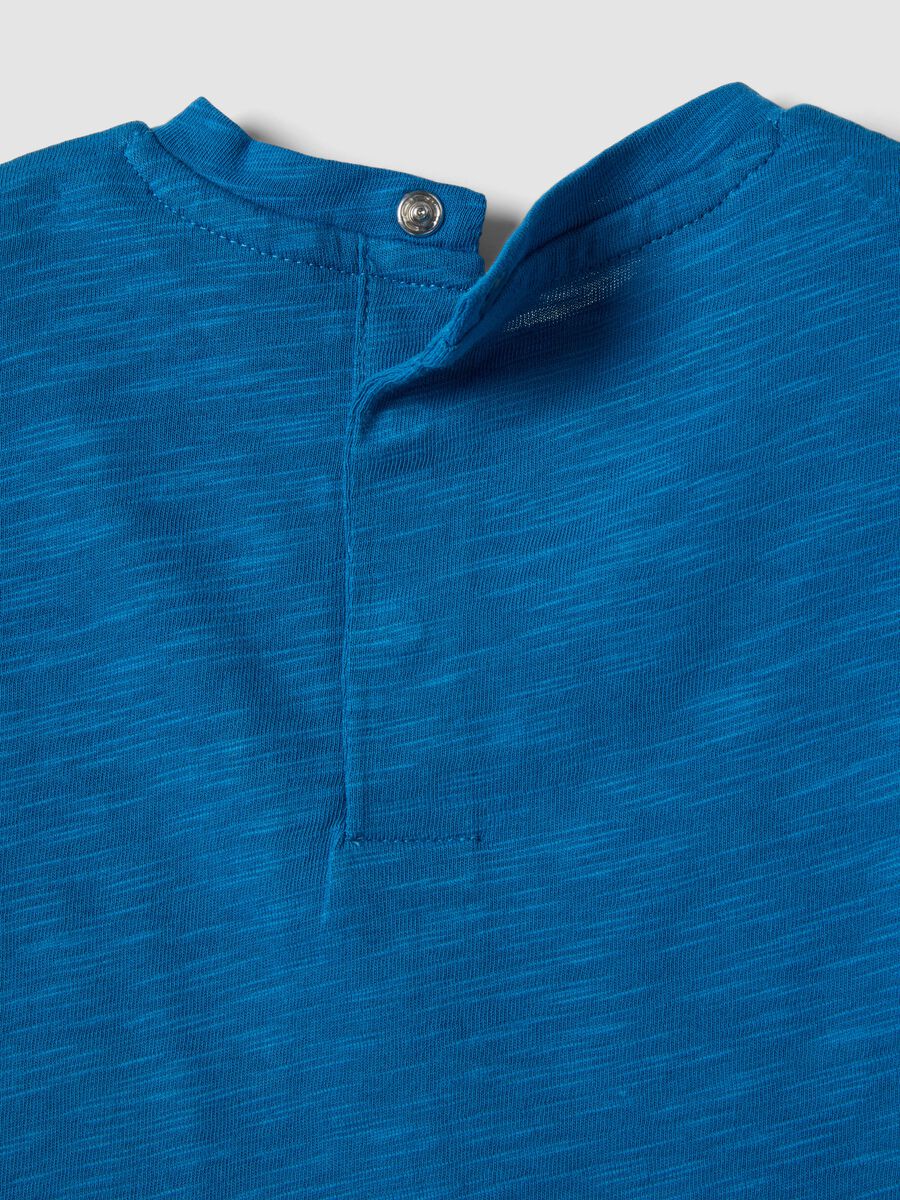 Children's regular fit pure cotton blue t-shirt with pocket_3
