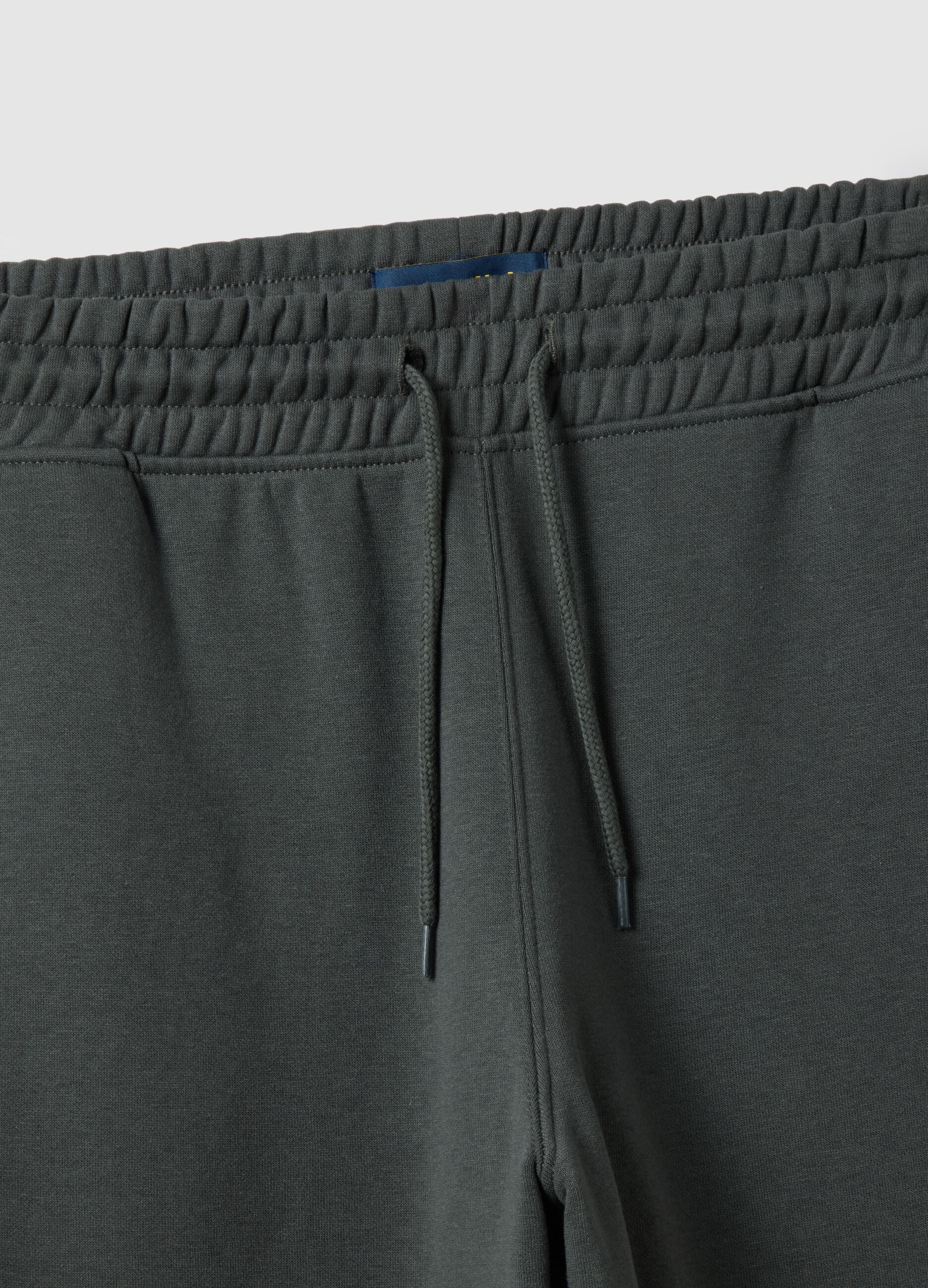 Grey cotton blend jogger trousers regular fit