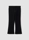 Black stretch cotton regular-fit leggings for girls_1