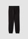 Black joggers in 100% organic cotton with drawstring for boys_1