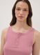 Pink ribbed cotton and viscose blend henley vest_2