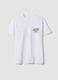 White pure cotton T-shirt with chest print, regular fit_4