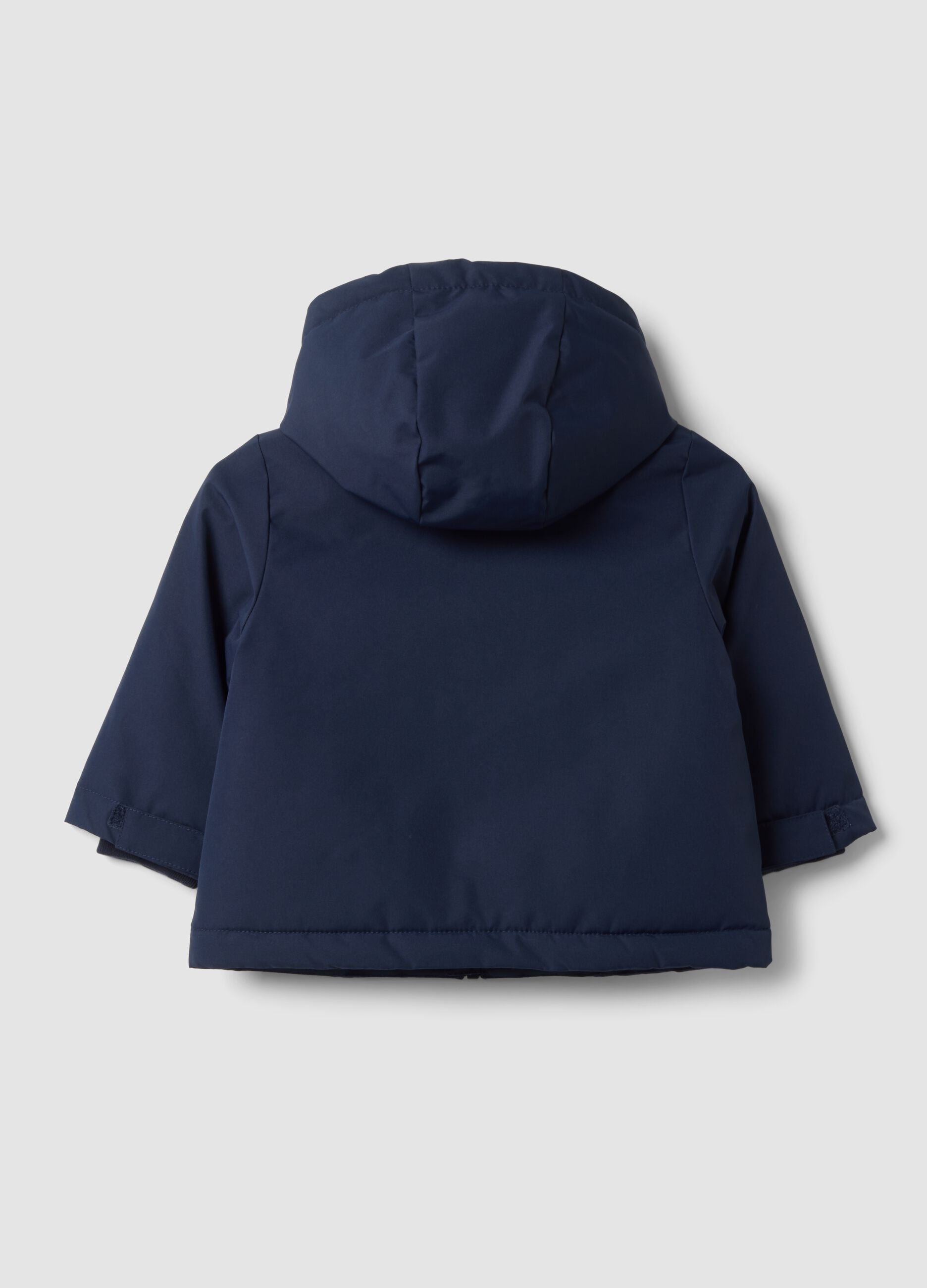 Blue padded hooded zip-up jacket for boys