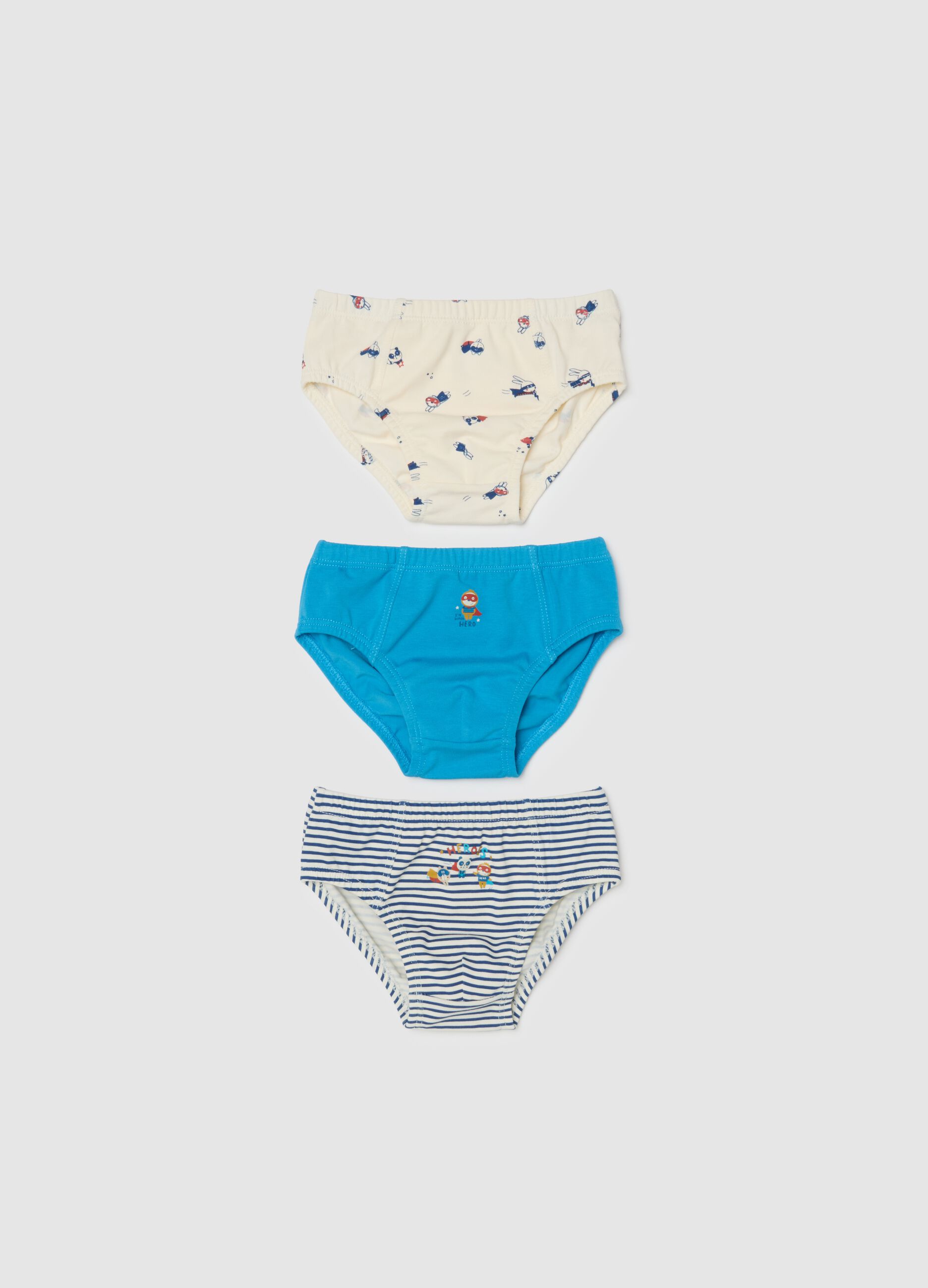 Newborn Multicolour Cotton Blend Briefs Triple Pack - Regular Fit