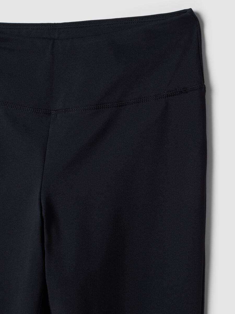 Black flared leggings in breathable stretch fabric ALTAVIA STUDIO_7