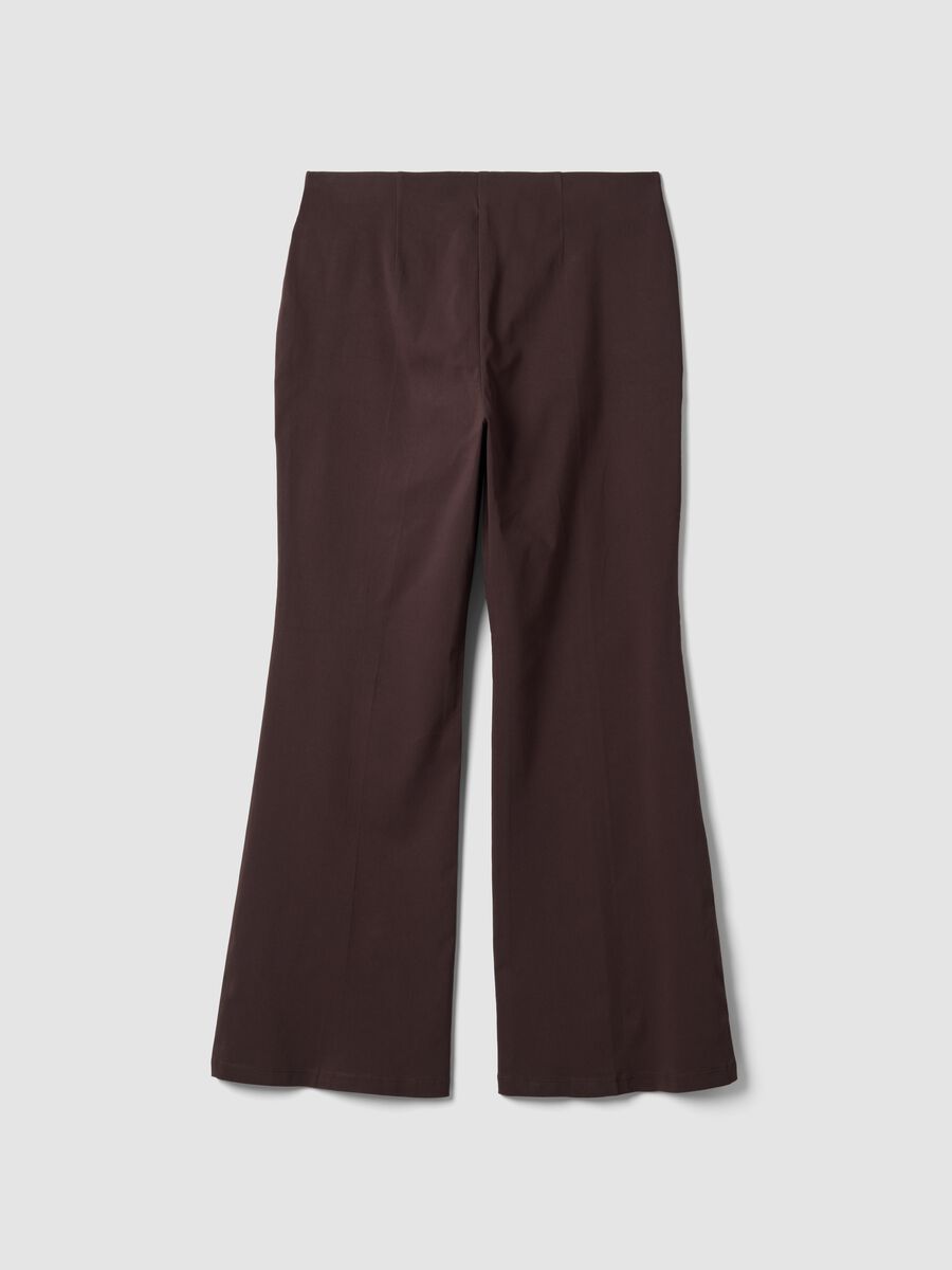 Brown flare trousers in stretch viscose_6