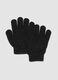 Black stretch-fabric gloves with shimmer threads_0