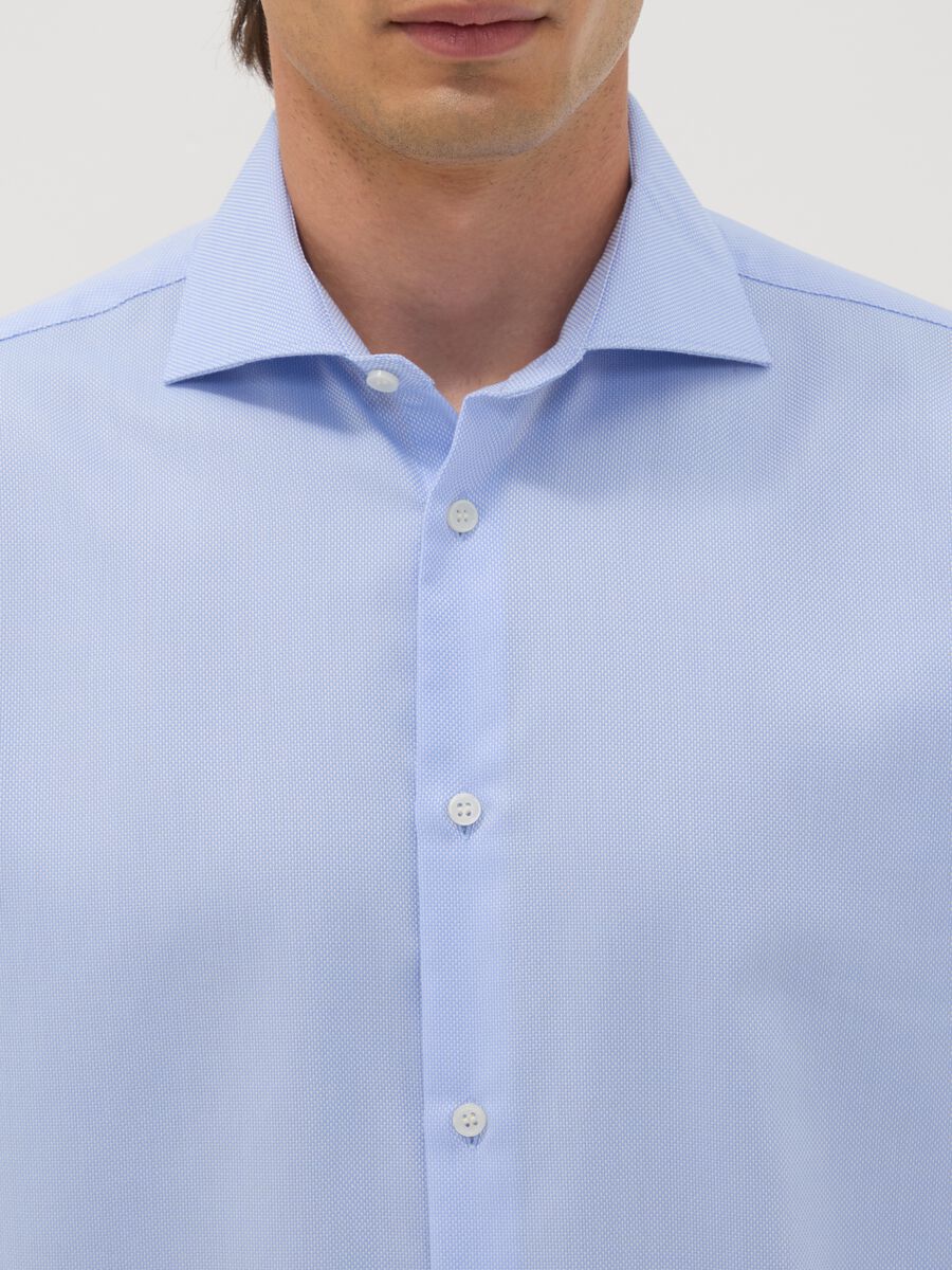 Light blue pure cotton no-iron regular fit shirt_1