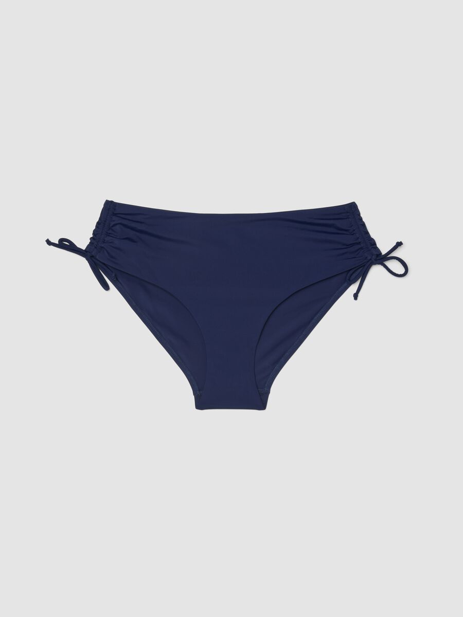 Blue high-waisted stretch-fabric bikini bottoms_4