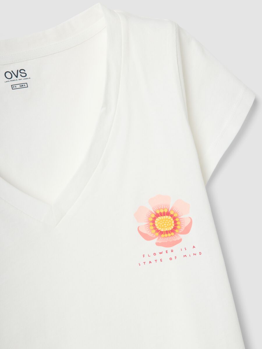 White pure cotton V-neck regular fit pajama shirt_5