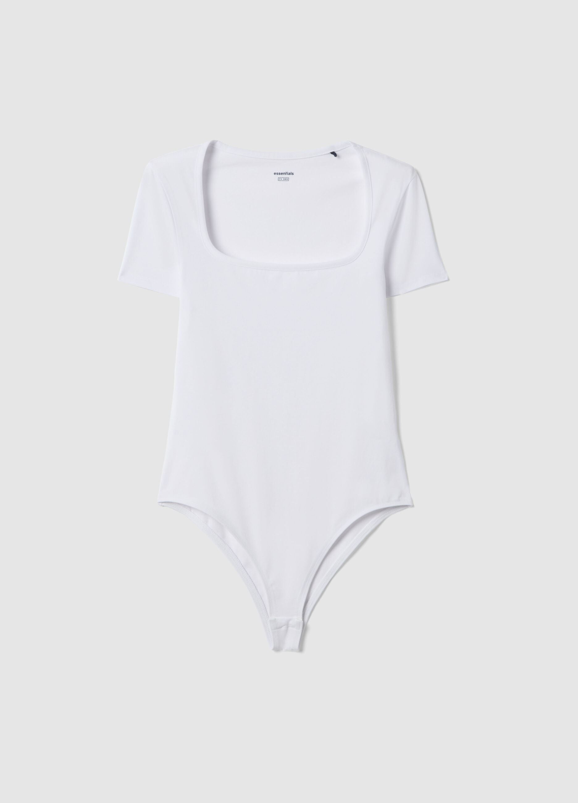 White Stretch Cotton Bodysuit