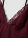 Burgundy viscose-linen blend lace top, regular fit_5
