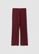 Red flared leggings in stretch cotton_0