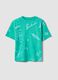 Green short-sleeved pure cotton T-shirt_0