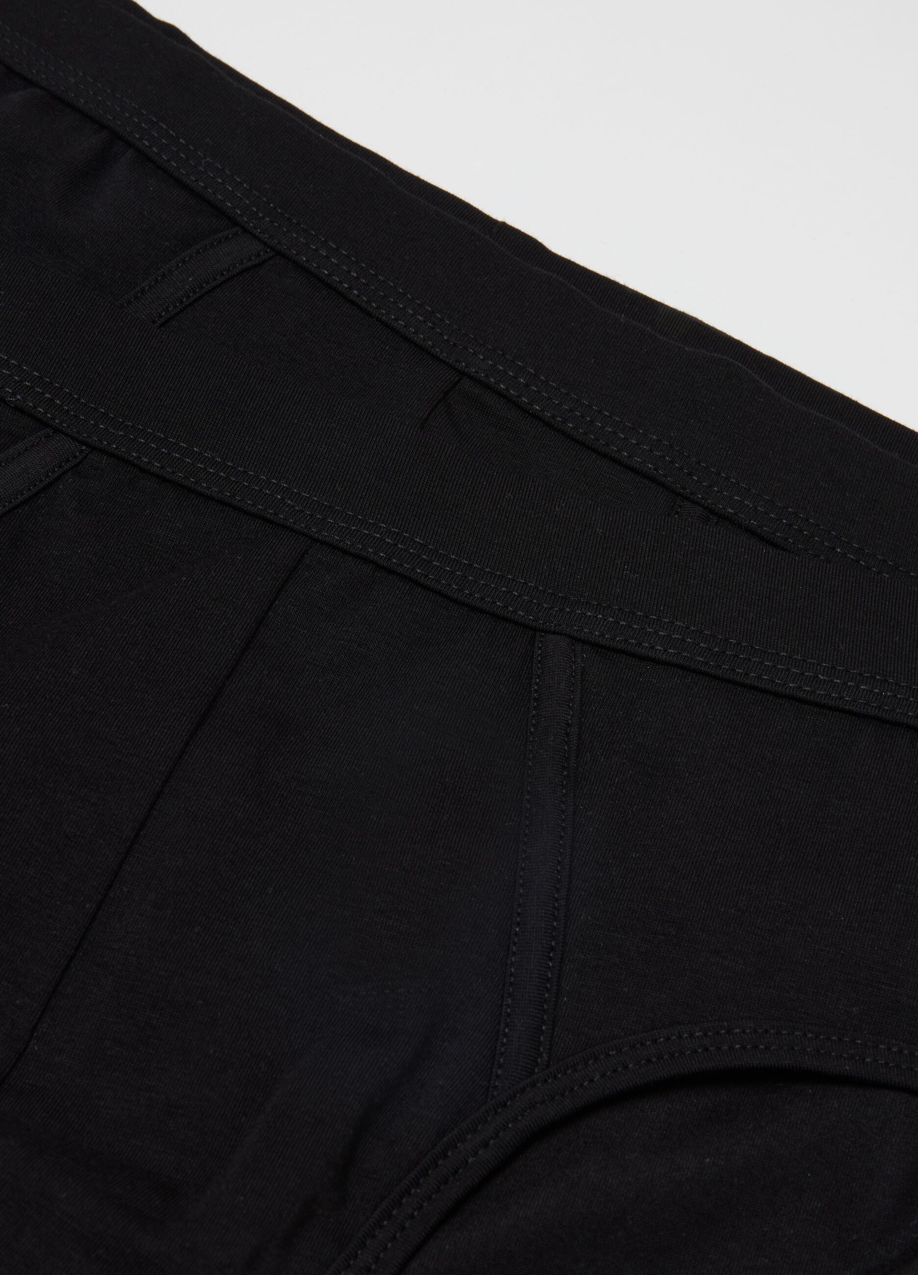 Twin-Pack Black Stretch Cotton Regular Fit Briefs