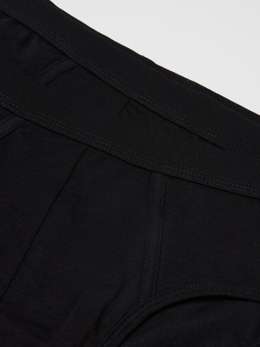Twin-Pack Black Stretch Cotton Regular Fit Briefs_5