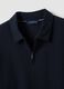 Blue stretch cotton-blend piqu&eacute; polo shirt, Easy Dry, regular fit_1
