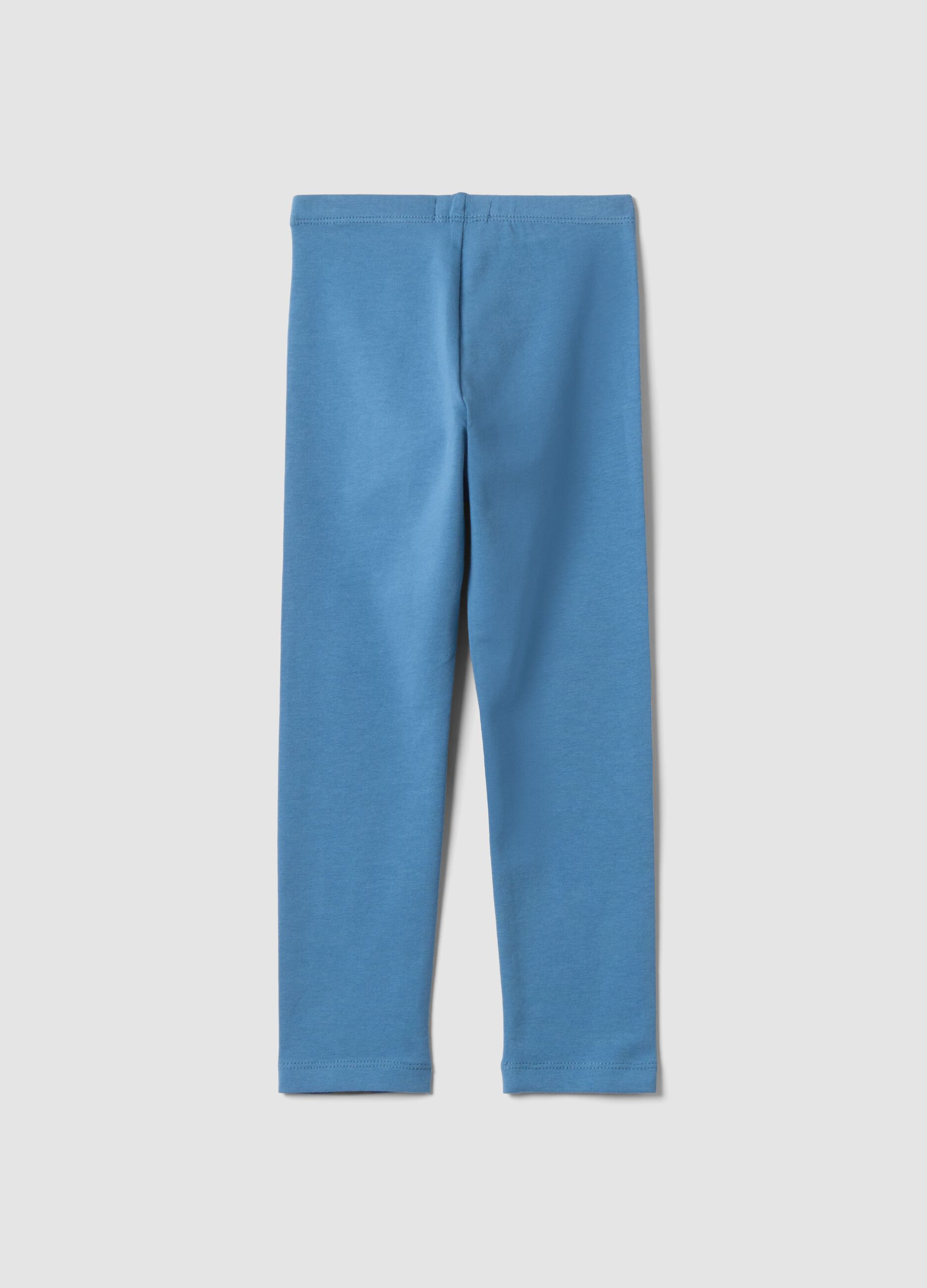 Blue skinny-fit stretch cotton leggings