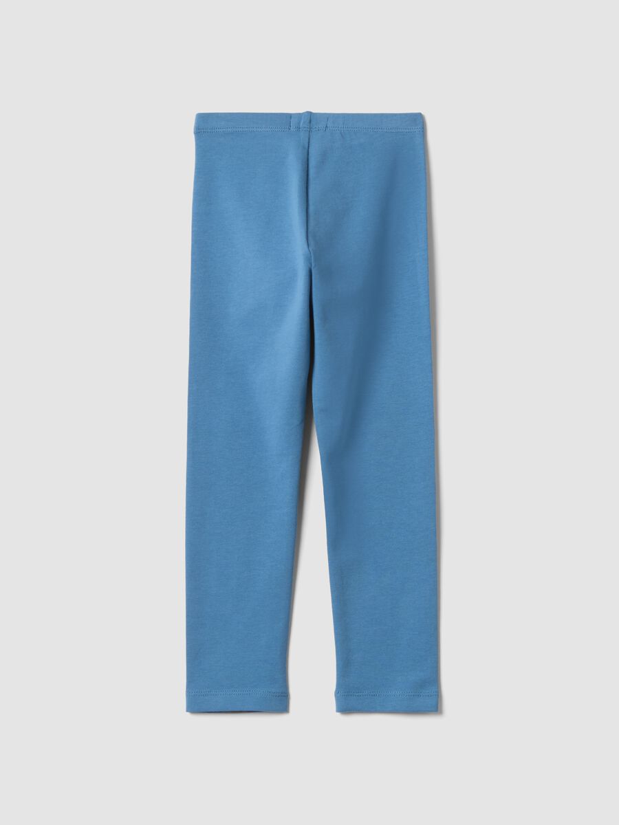 Blue skinny-fit stretch cotton leggings_1