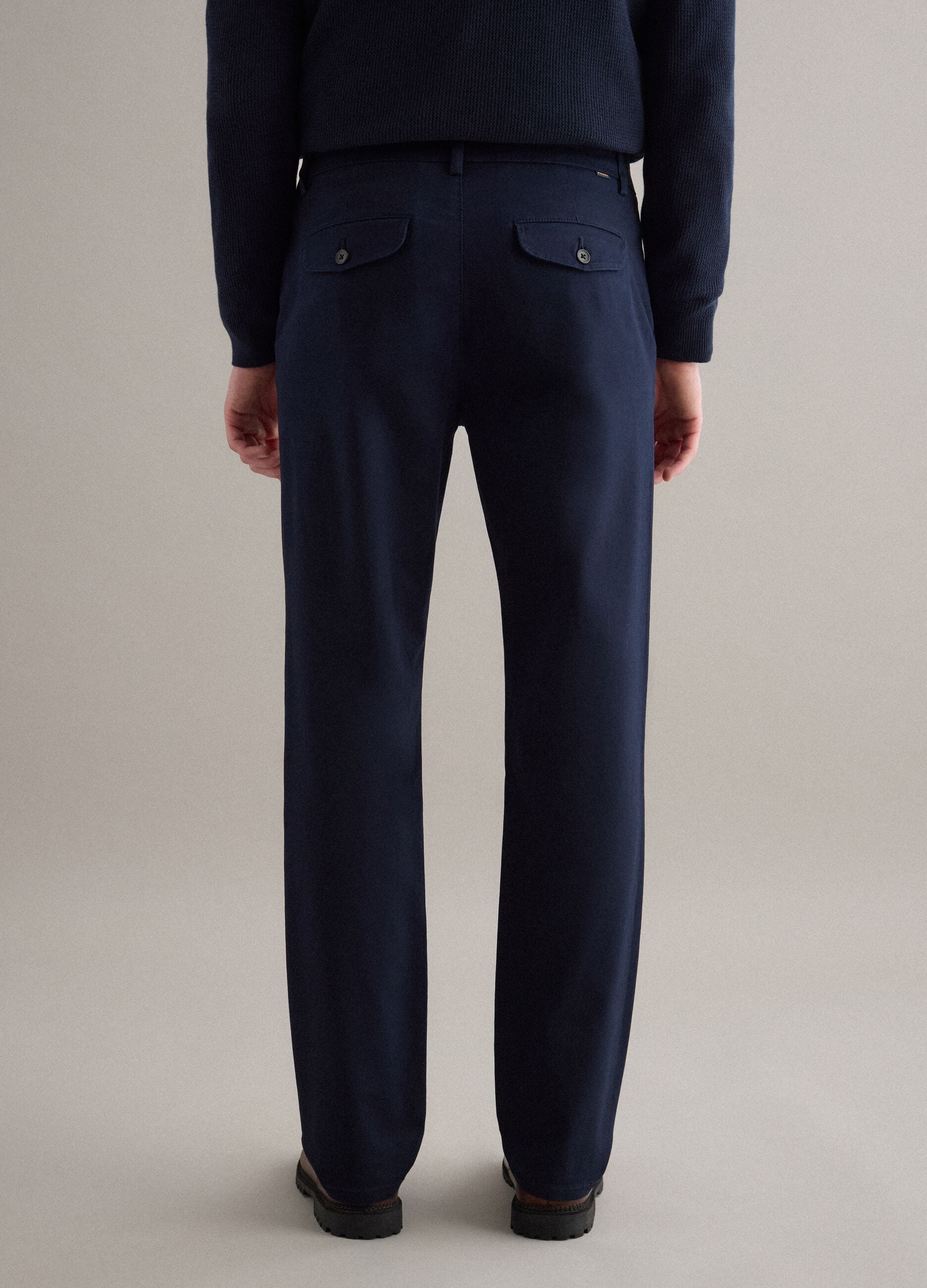 Slim fit blue stretch cotton chinos