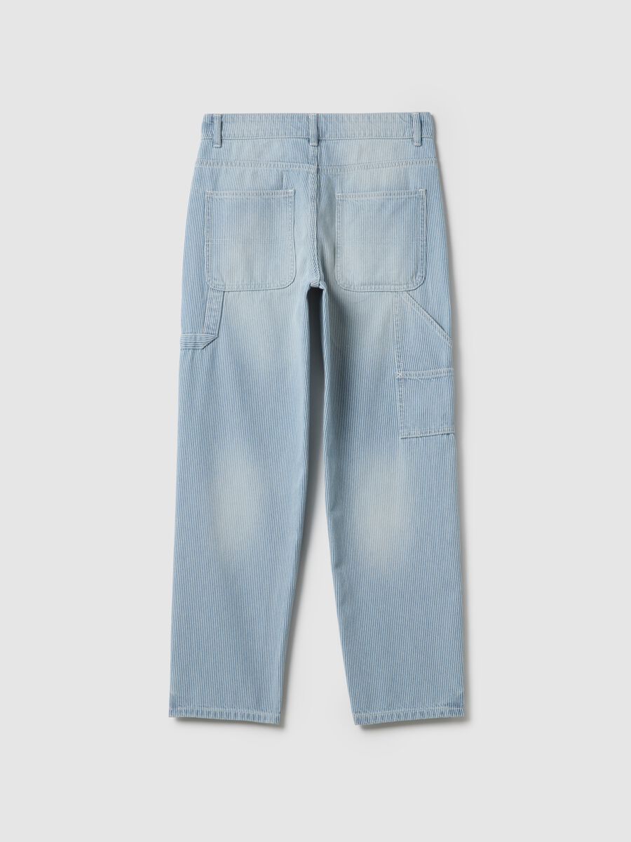 Jeans in puro cotone azzurro da ragazzo relaxed fit_4