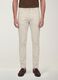 Beige slim-fit stretch cotton twill trousers_2