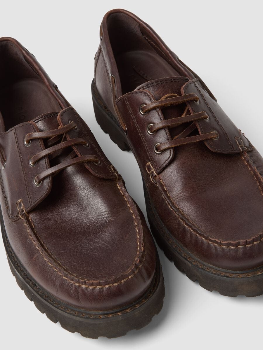 Men&rsquo;s brown leather casual lace-up shoes_3